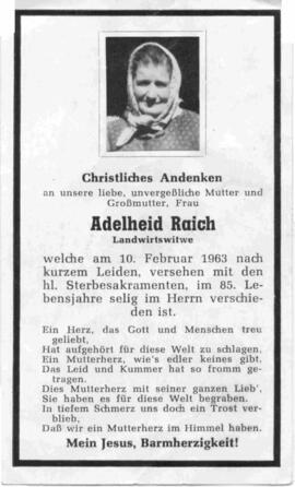 Raich Adelheid, Landwirtswitwe 1878 - 1963