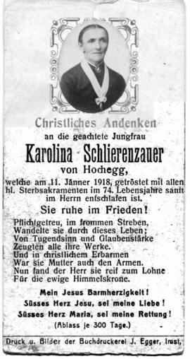 Schlierenzauer Karolina von Hohenegg 1844 - 1918