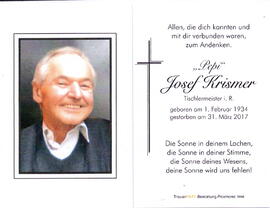 Krismer Josef "Pepi", Tischlermeister 1934 - 2017