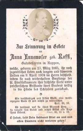 Ennemoser Anna geb. Raffl 1865 - 1902