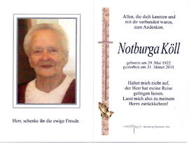 Köll Notburga 1922 - 2011