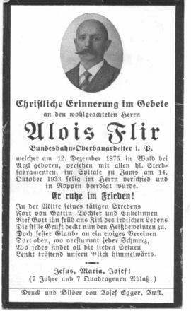 Flir Alois Bundesbahn-Oberbauarbeiter1875 - 1933