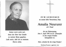 Neururer Amalia geb. Raggl, 1910 - 1993