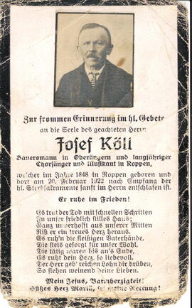 Köll Josef Bauer Oberängern 1848 - 1922