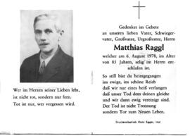 Raggl Mathias 1893 - 1978