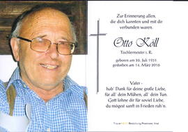 Köll Otto Tischlermeister, 1931 - 2016