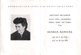 Mayerl Maria 1925 - 1962