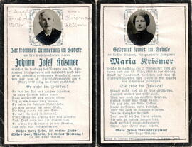 Krismer Johann Josef 1853 - 1919; Maria Krismer 1894 - 1919