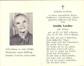 Larcher Amalia geb. Schuler, 1897 - 1975