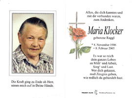 Klocker Maria geb. Raggl 1906 - 2005