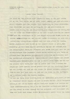 Brief H. Johnsen an Frau Vetter Seite 1