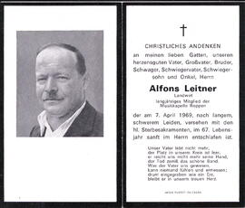 Leitner Alfons Landwirt 1899 - 1969