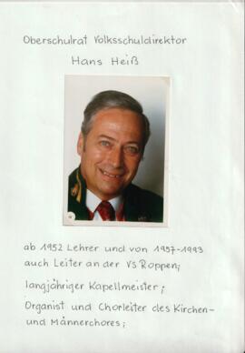 Oberschulrat Volksschuldirektor Hans Heiß