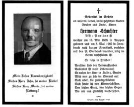 Schuchter Hermann BB-Pensionist 1888 - 1962