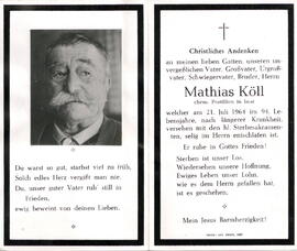 Köll Mathias ehem. Postillion in Imst 1870 - 1964