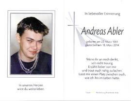 Abler Andreas 1981 - 2014