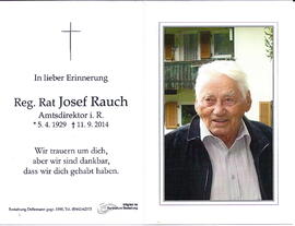 Rauch Josef Reg. Rat. 1929 - 2014
