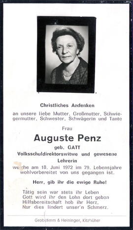 Penz Augusta geb. Gatt Lehrerin 1893 - 1972
