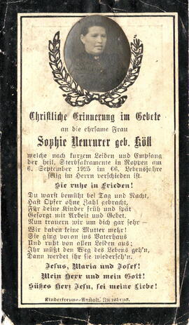 Neururer Sophie geb. Köll 1859 - 1925