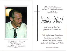 Haid Walter 1927 - 1995