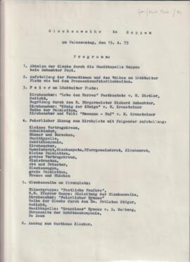 Glockenweihe Einladung 1973