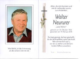 Neururer Walter "Lexe Walter", 1936 - 2014