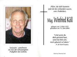 Köll Winfried Mag. 1937 - 2002