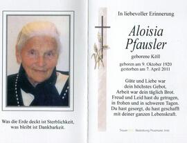 Pfausler Aloisia geb. Köll 1920 - 2011