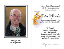 Pfausler Peter 1930 - 2010