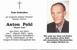 Pohl Anton &quot;Wasser Toni&quot; 1925 - 2001