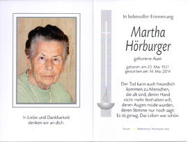 Hörburger Martha geborene Auer, 1931 - 2014