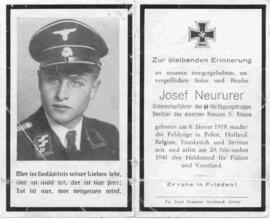 Neururer Josef Soldat 1919 - 1941