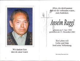 Raggl Anselm 1929 - 2003
