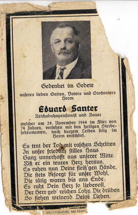 Santer Eduard, Reichsbahnpensionist und Bauer 1874 - 1844