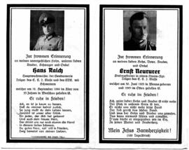 Neururer Ernst Soldat 1903 - 1945 und Hans Raich Hauptwachmeister der Gendarmerie 1911 - 1944
