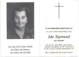 Sigmund Ida geb. Kapeller 1898 - 1993