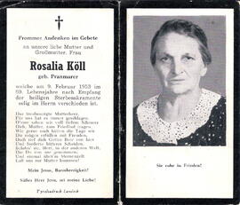 Köll Rosalia geb. Praxmarer 1873 - 1953