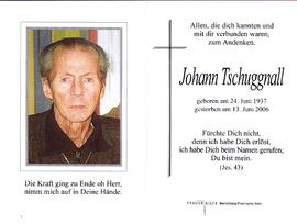 Tschugnall Johann 1937 - 2006