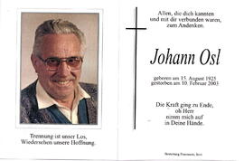 Osl Johann, 1925 - 2003