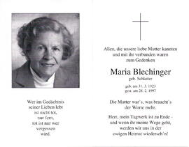 Blechinger Maria geb. Schlatter 1923 - 1997