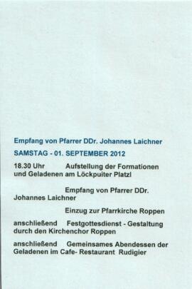 Empfang Pfarrer DDr. Johannes Laichner