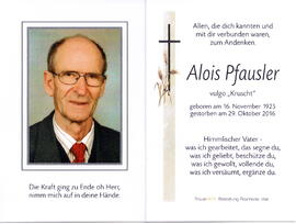 Pfausler Alois &quot;Kruscht&quot;, 1925 - 2016