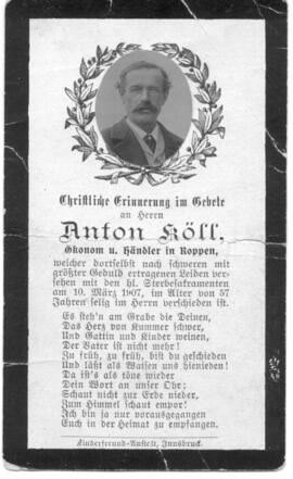 Köll Anton Ökonom u. Händler 1850 - 1907