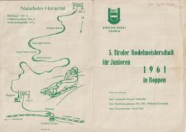 Einladung Tiroler Rodelmeisterschaft in Roppen