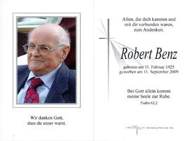 Benz Robert 1925 - 2009