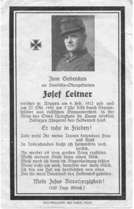 Leitner Josef Sanitäts-Obergefreiter 1912 - 1944