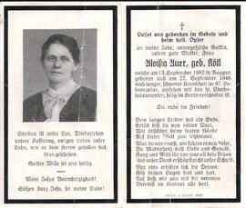 Auer Aloisia geb. Köll 1882 - 1948