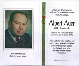Auer Albert, ÖBB - Beamter 1927 - 1998