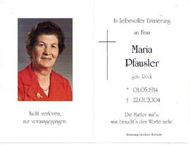 Pfausler Maria geb. Röck 1914 - 2004