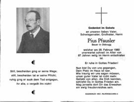 Pfausler Pius, Bauer in Obbrugg 1893 - 1980
